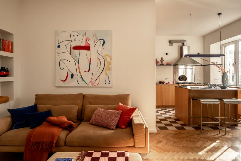 Kolorowy Mokotów. Mieszkanie pełne rytmu, funkcji i designu