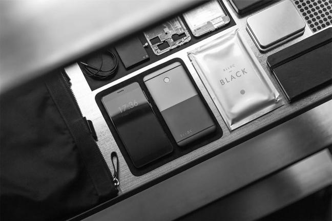 A minimalist phone with a monochrome display