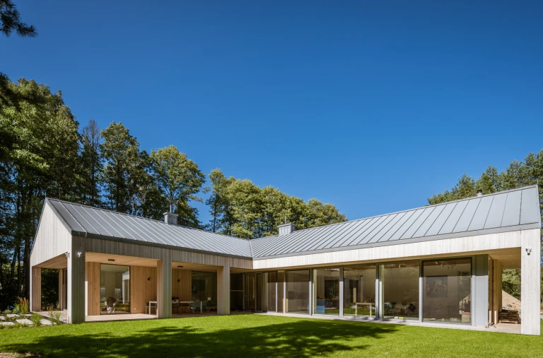 Minimalistyczny dom na polanie. Architektura w harmonii z naturą