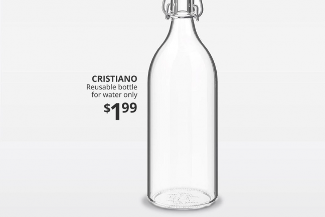 IKEA prezentuje butelkę na wodę „Cristiano”