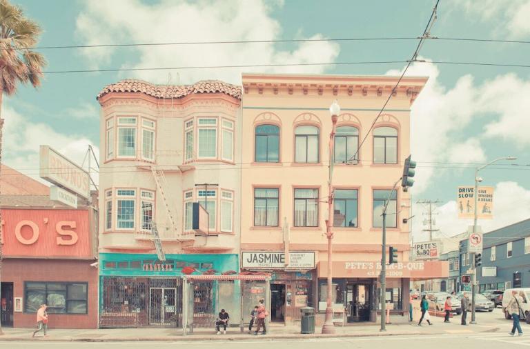 San Francisco in pastel colors