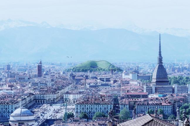 Artificial mountain cleanses the air in Turin