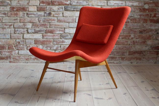Czerwony fotel vintage Mazur & Hofman