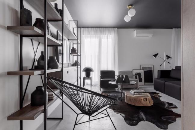 Apartment in black and white